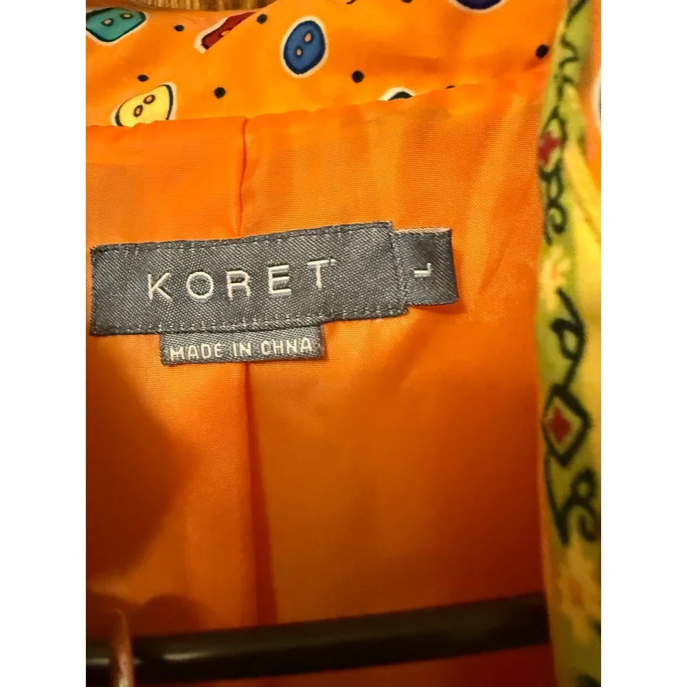 Koret Womens Large Quilted Patchwork Paisley Jacket and Coral Pant Set